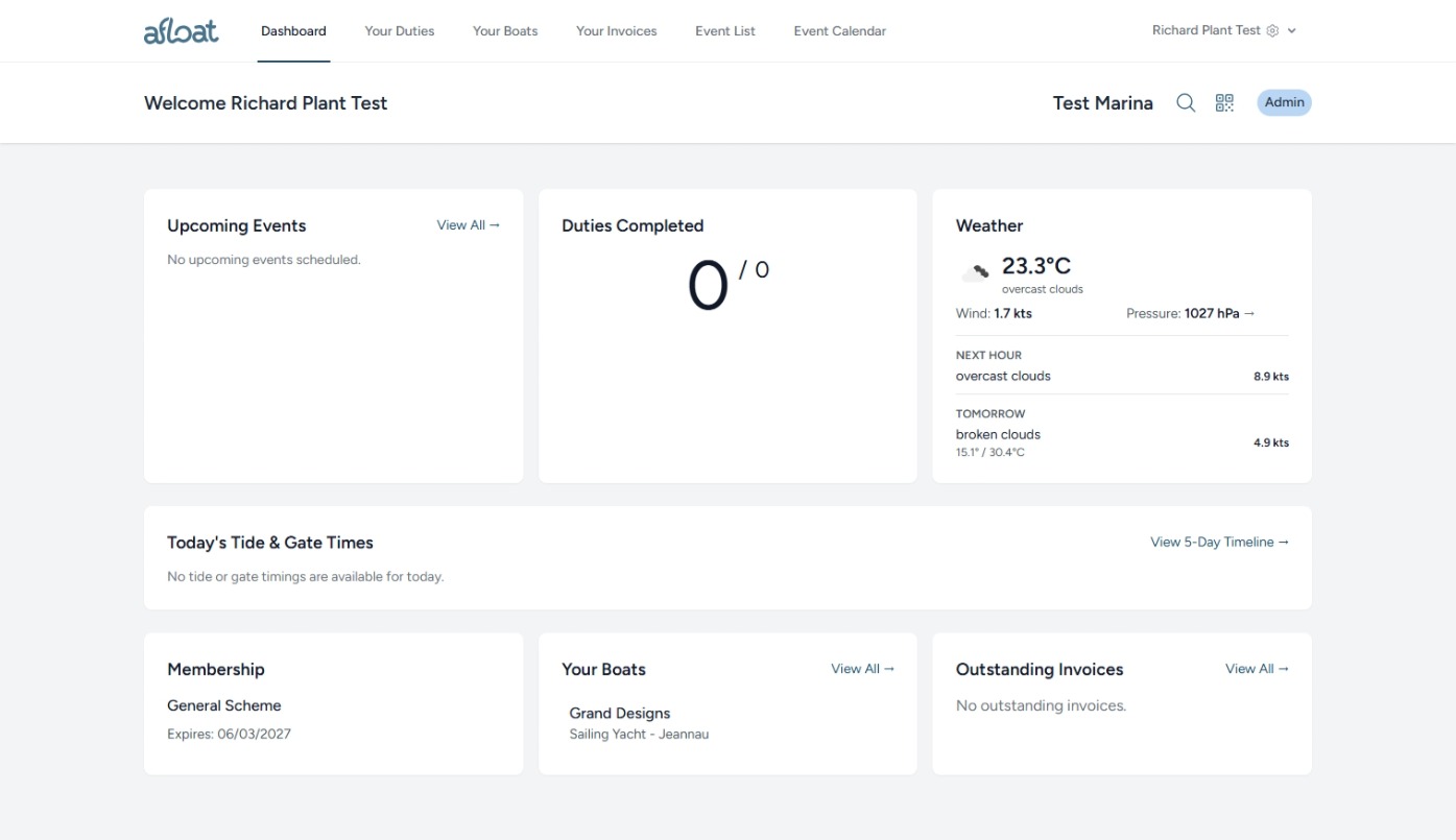 Marina Harbour Management Software product screenshot